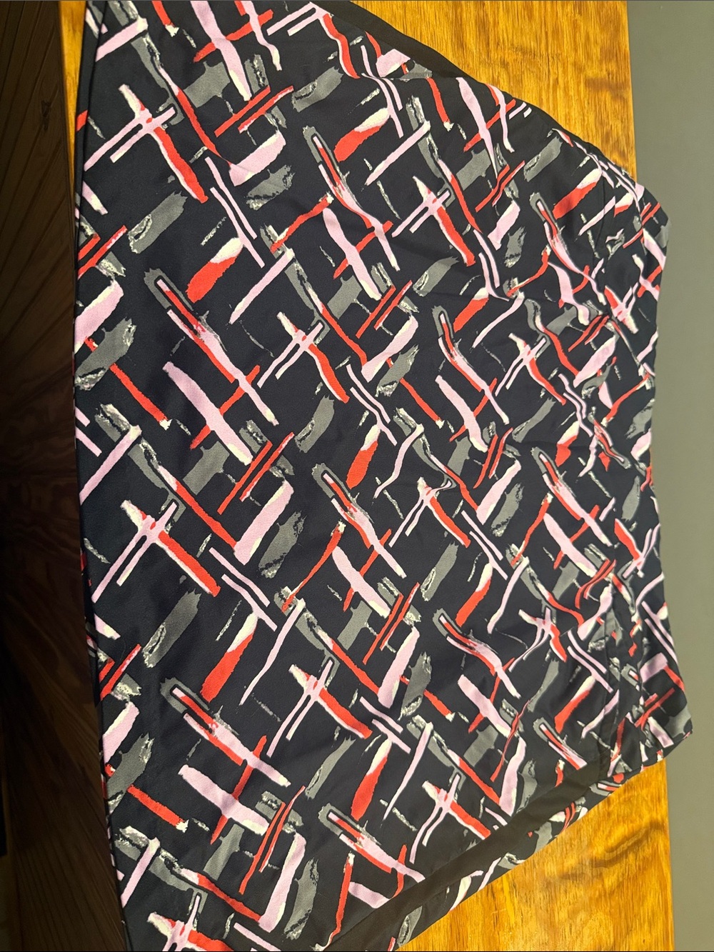 Abstract Brushstroke Print Skort - Black, Red, Pink, Gray